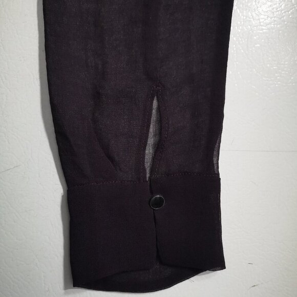NWT RW&CO Ladies Size Medium Burgundy & Black Lightweight Blouse - Picture 10 of 13